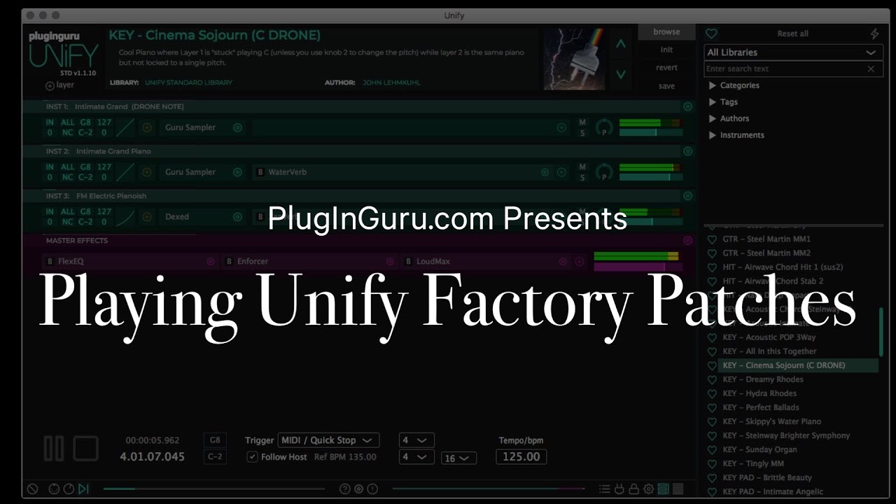 Playing 30 of 505 Unify Patches (no talking!)