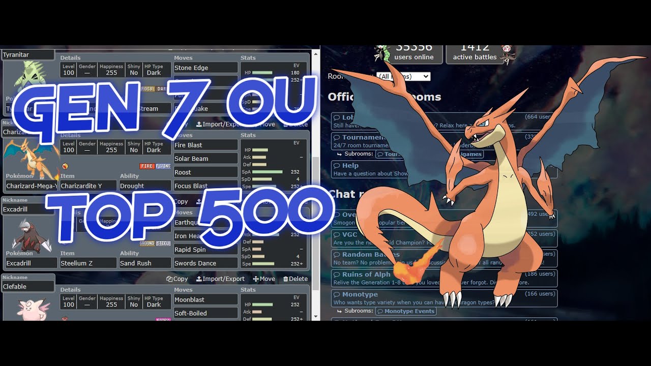 Charizard Y Dominance in Gen 7 OU! Climbing the Pokémon Showdown Ladder with Fiery Fury!  || Top 500