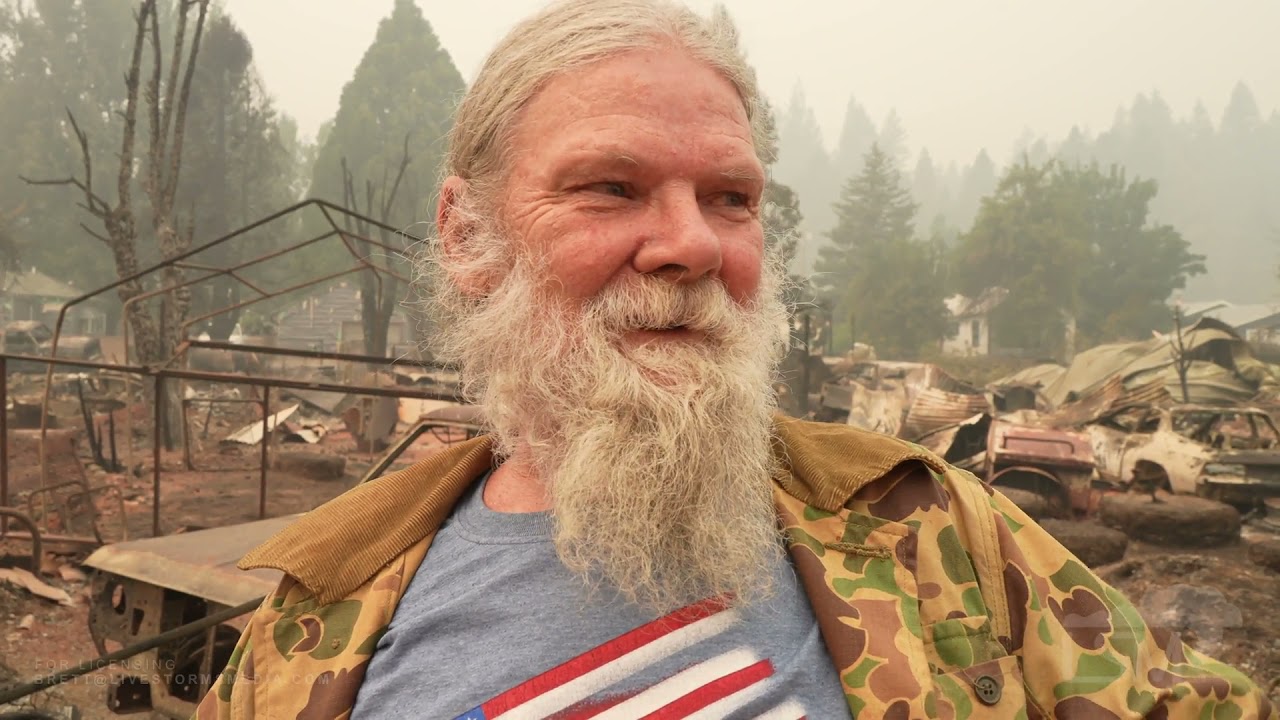 8-12-2021 Greenville, Ca Dixie Fire- Interview with man who stayed- tours around town
