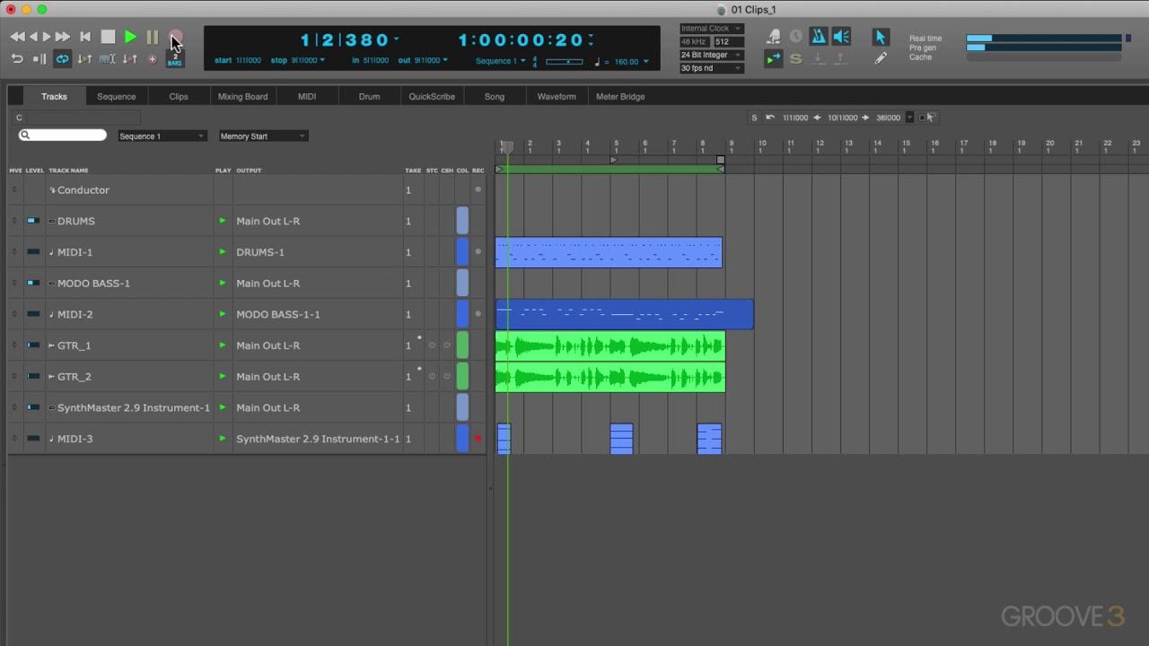 Clips in Tracks - Digital Performer 10.1 Update Explained