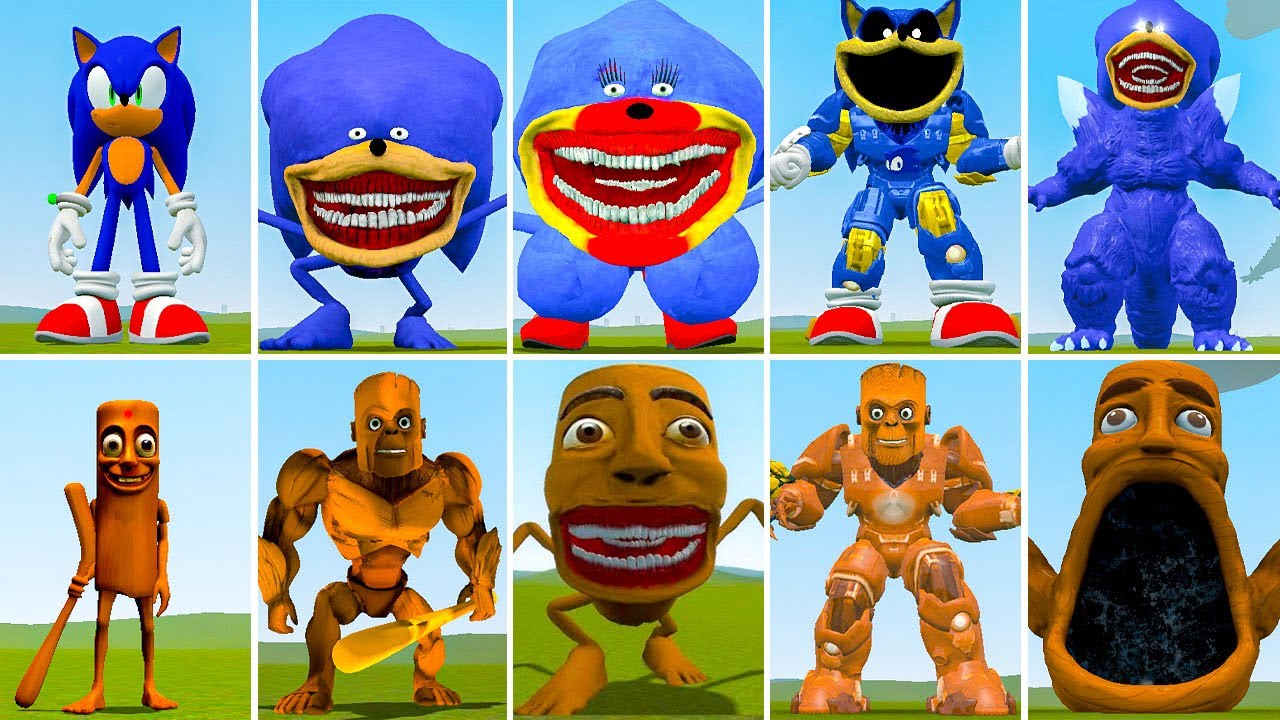 ALL NEW FAMILY SONIC BLUE VS MECHA SONIC VS ALL NEW TUNGTUNG SHAHUR VS MECHA TUNGTUNG in GARRY'S MOD