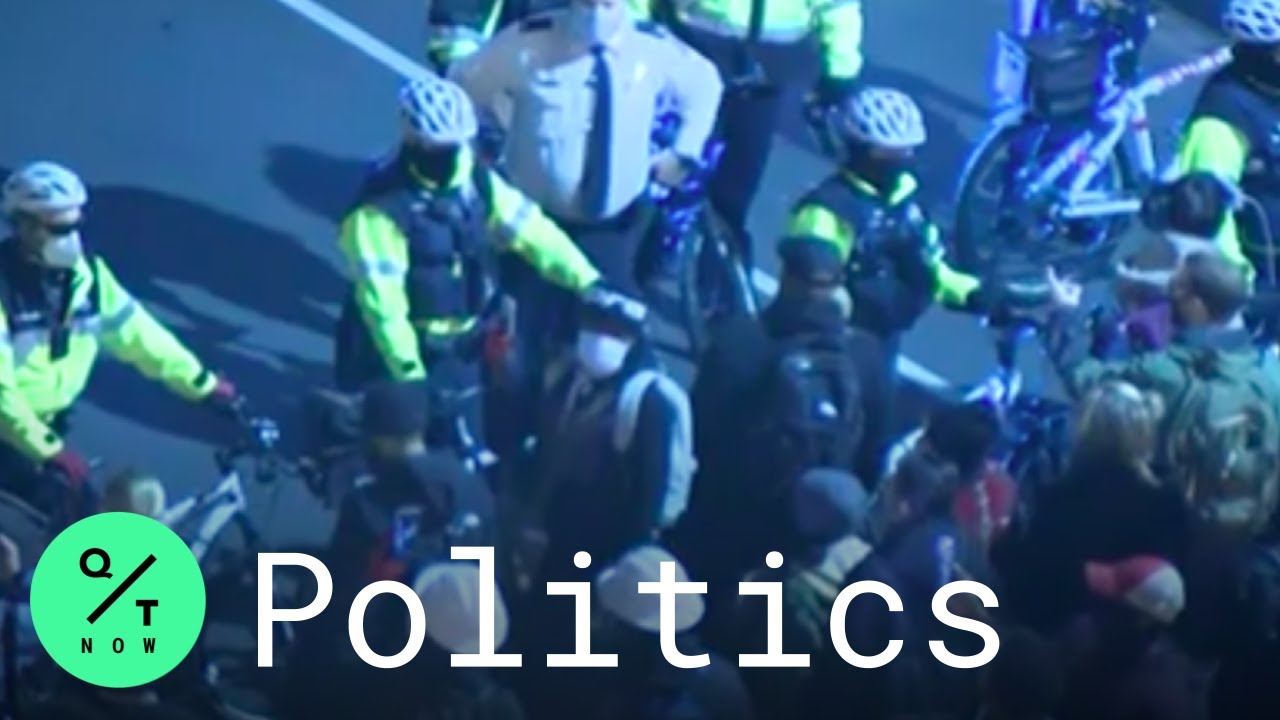 Election 2020: Police and Protesters Scuffle at Black Lives Matter Plaza