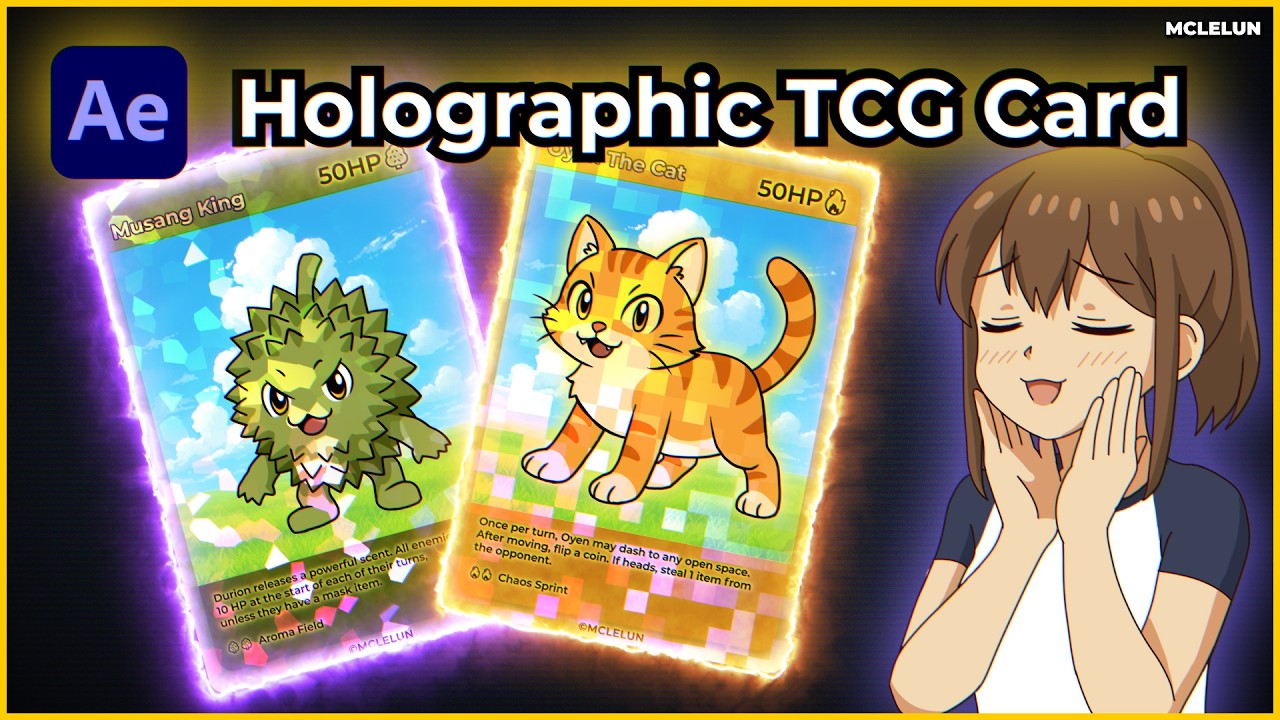 AE Tutorial 3D TCG Card с голографическим блеском (без дополнительных плагинов!)