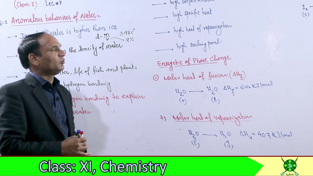 Ch#5 | Lec#7 | Liquid Crystal and Applications | Anomalous behavior of water #chemistry11
