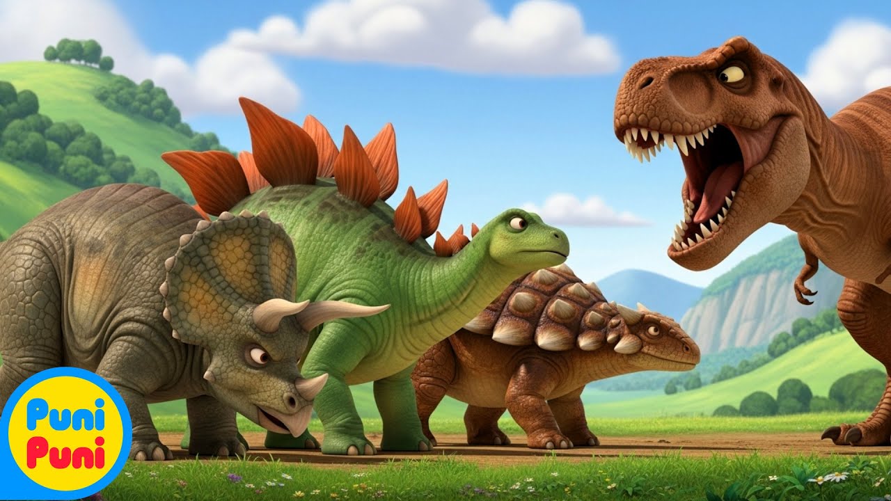 El T-Rex y los DINOSAURIOS 🦖🦕 Canci&oacute;n infantil para ni&ntilde;os 🦕Puni Puni