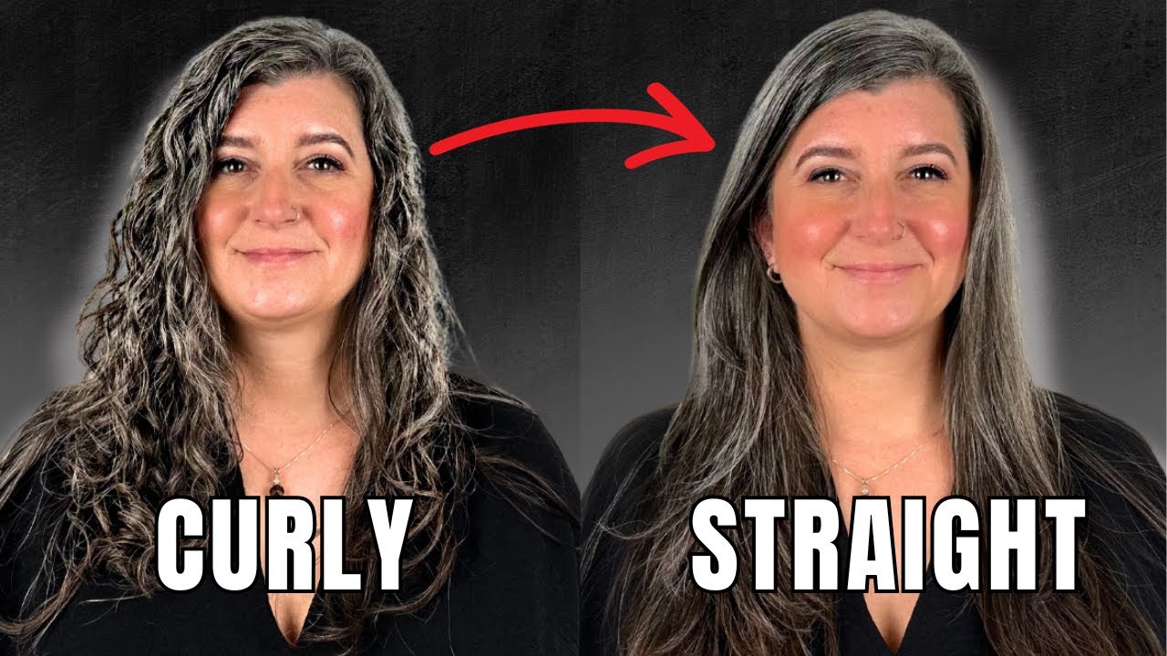 Straight Hair without a Flat Iron: Women Over 50 #TYMORING #greyhair