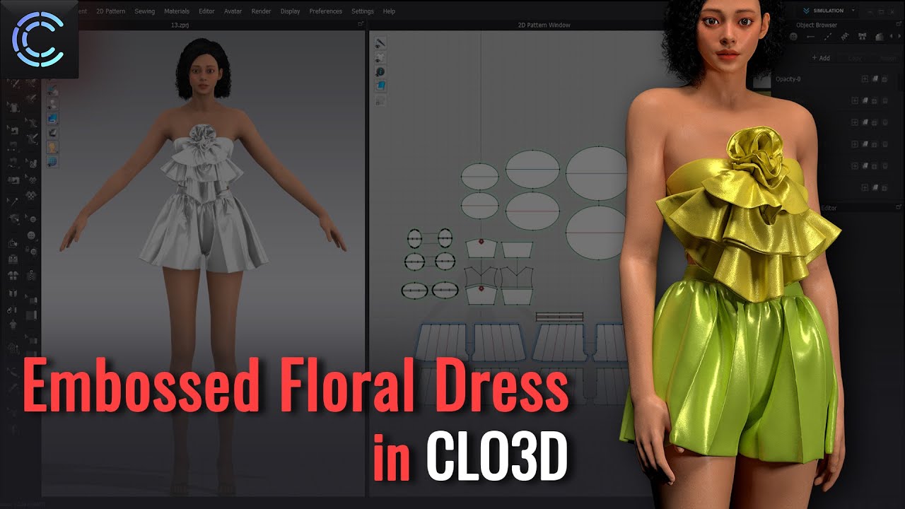 How to Model Embossed Floral Dress in CLO3D