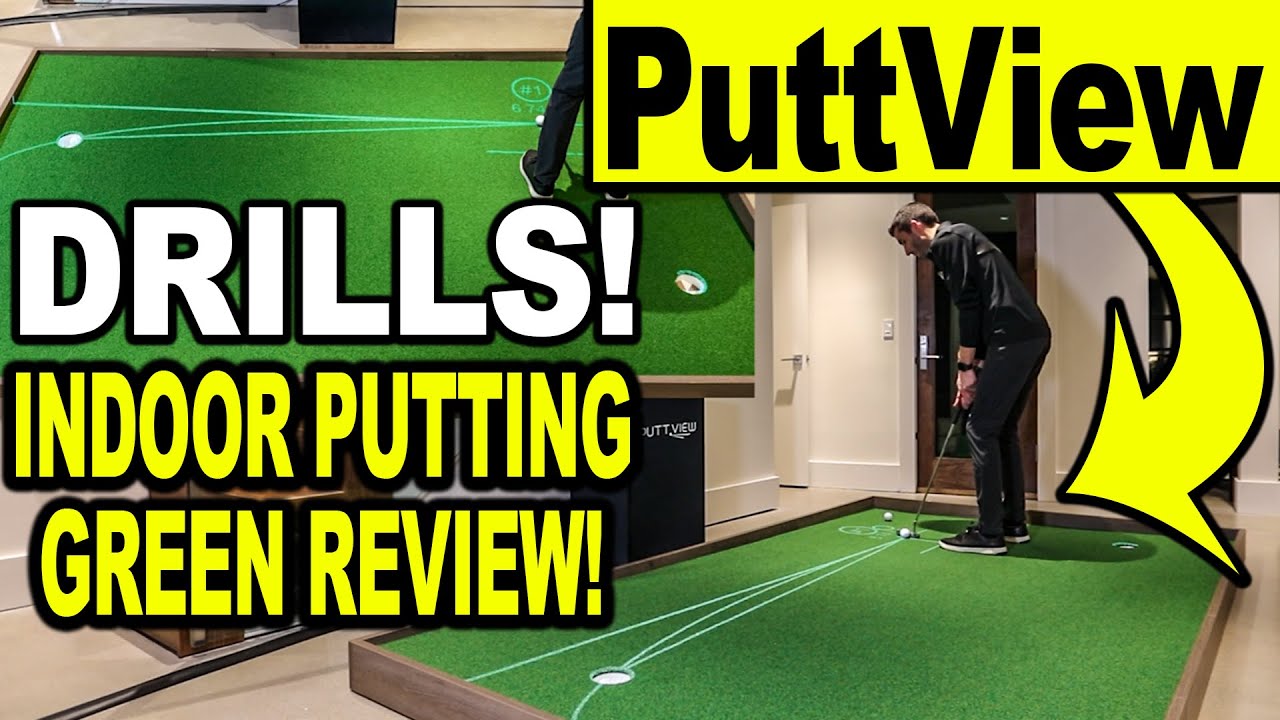 PuttView P7 Plus - Homes Series Putting Green (Putting Drills & Virtual Green)
