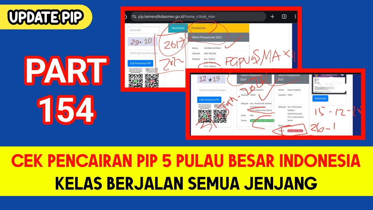 CEK PENCAIRAN PIP 5 PULAU BESAR DI INDONESIA UNTUK KELAS BERJALAN SEMUA JENJANG PART 154