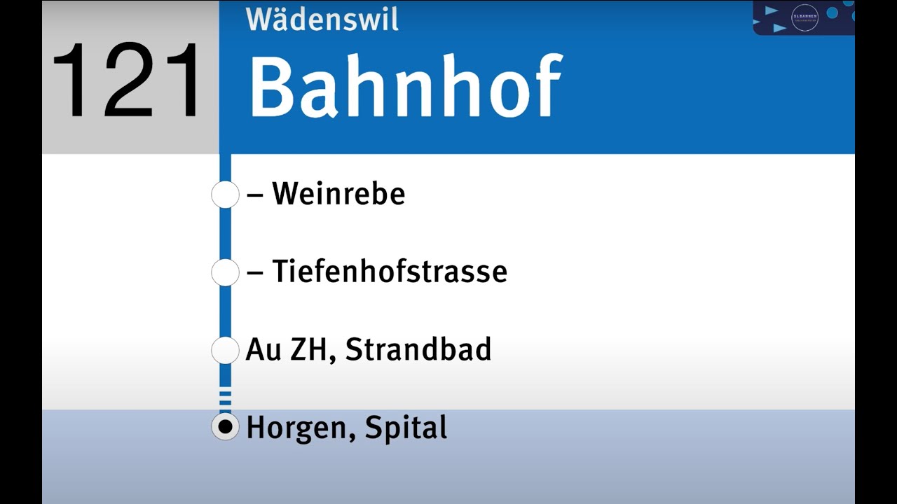 SZU Ansagen » 121 Wädenswil, Bahnhof — Horgen, Spital | Zimmerbergbus | SLBahnen