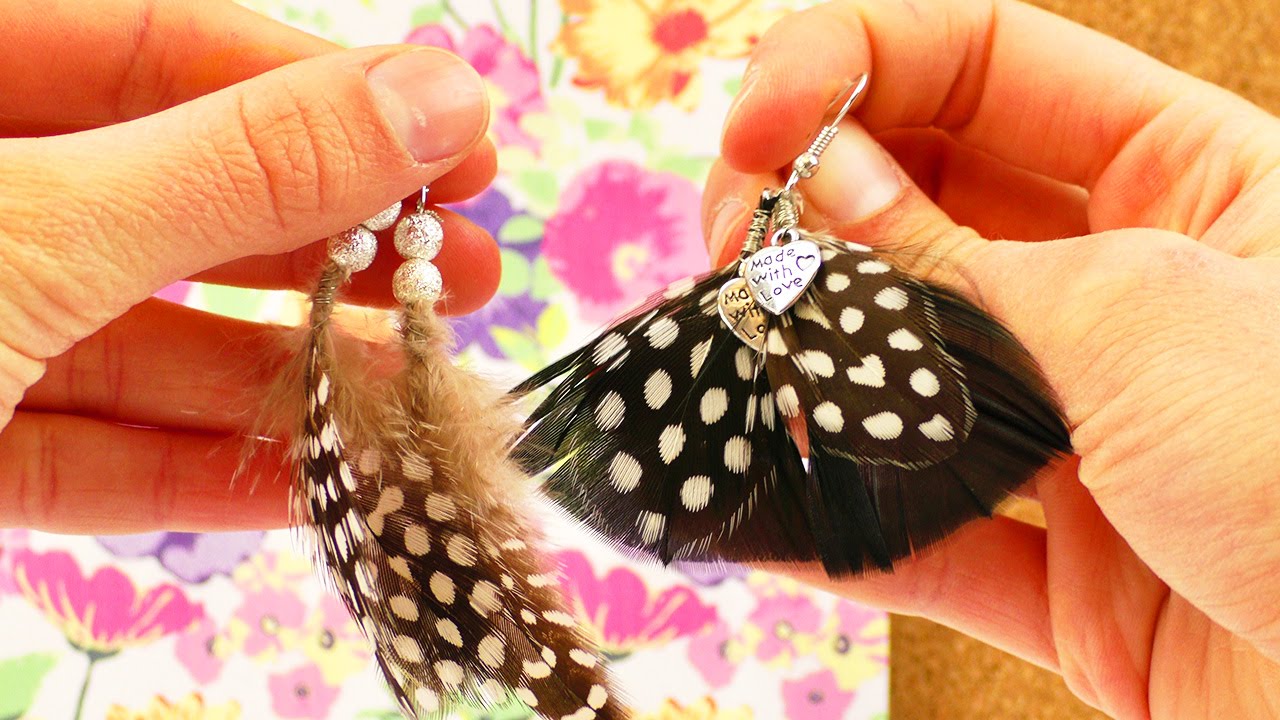 Tolle Federohrringe selber machen |  DIY Schmuck im Ethno Style | Indianer Boho Coachella