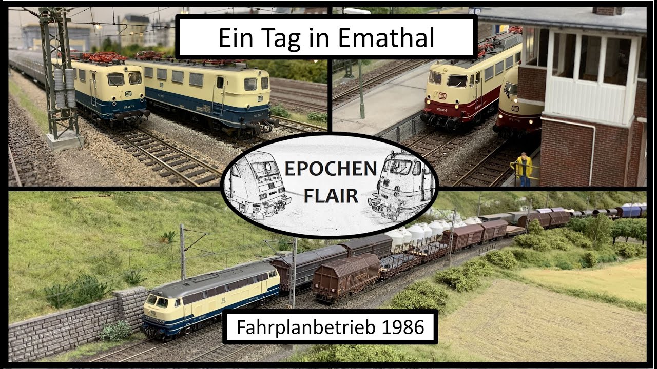 Modelleisenbahn H0: Ein Tag im Emathal. Automatikbetrieb nach Fahrplan