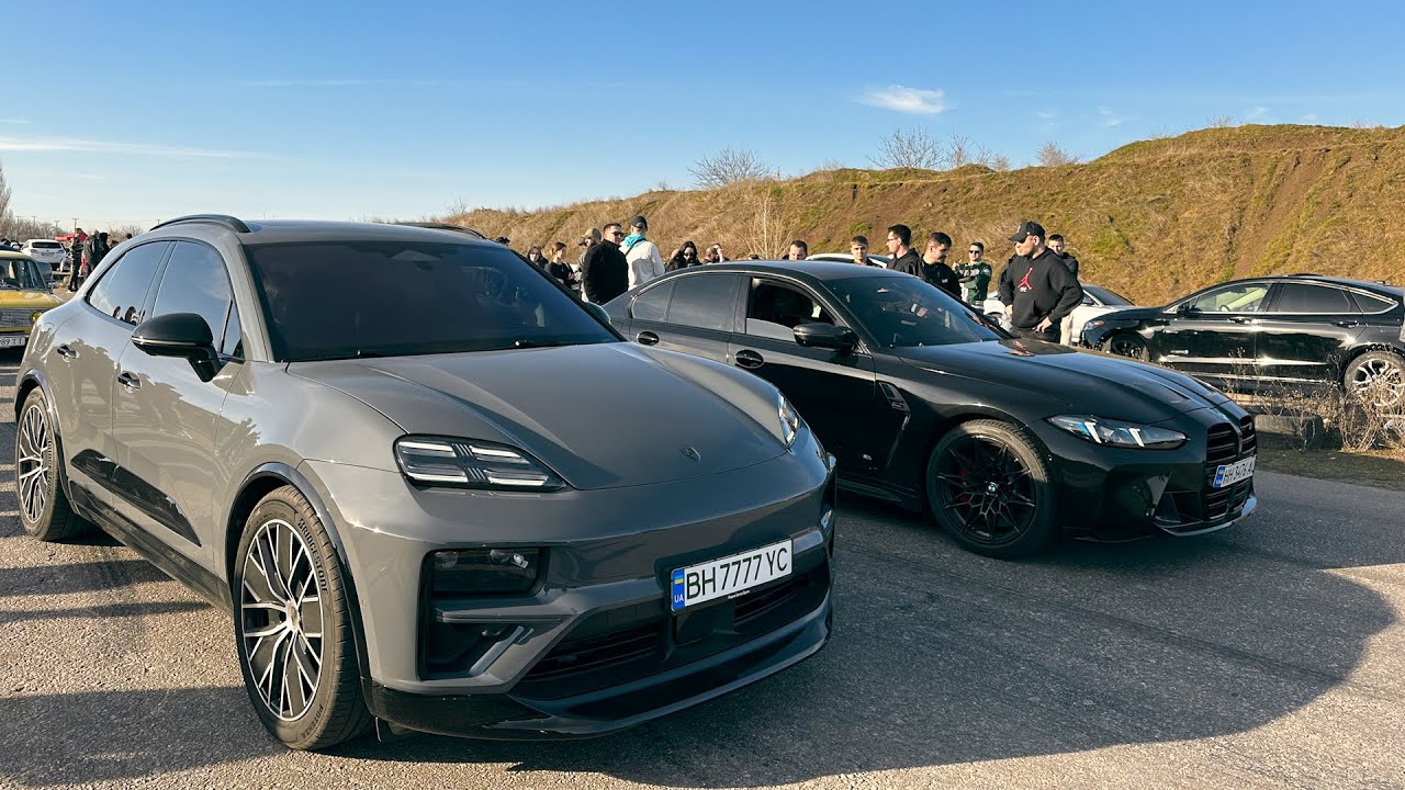 Porsche Macan EV 2025 заруба с BMW 435D stage3, BMW M3 G80, BMW M5 F90 stage2, Mitsubishi Eclipse.