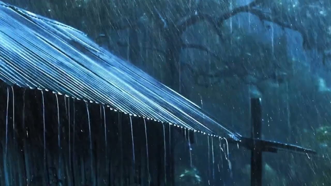 End Sleepless Nights in 3 Minutes with Growling Rain & Shrill Thunder on Rickety Tin Roof at Night