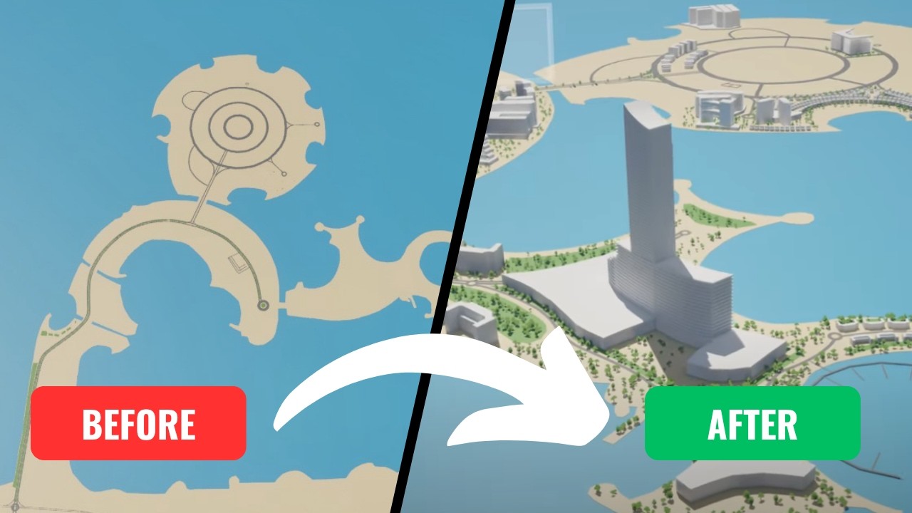 The Next Dubai? Al Marjan Island, Ras Al Khaimah 3D Time-lapse Real Estate Boom - UAE's first Casino