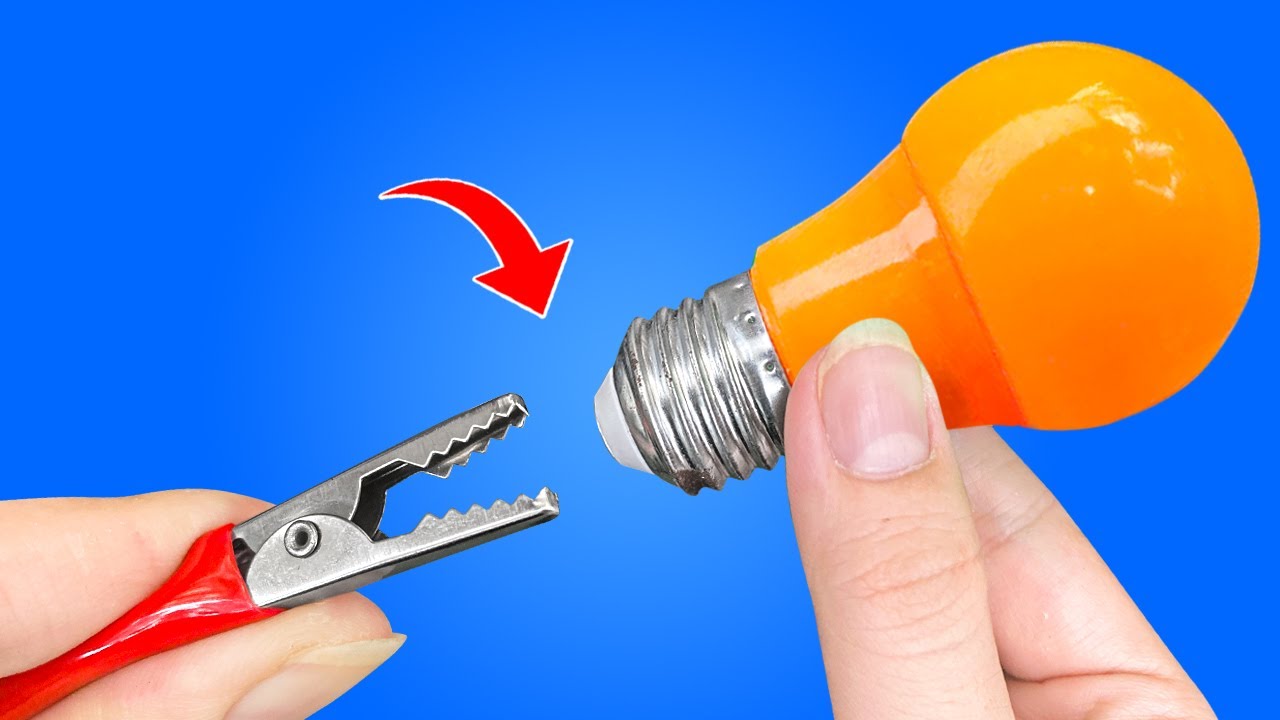 Наденьте зажимы-крокодилы на светодиодную лампочку! Секретное изобретение Николы Теслы!