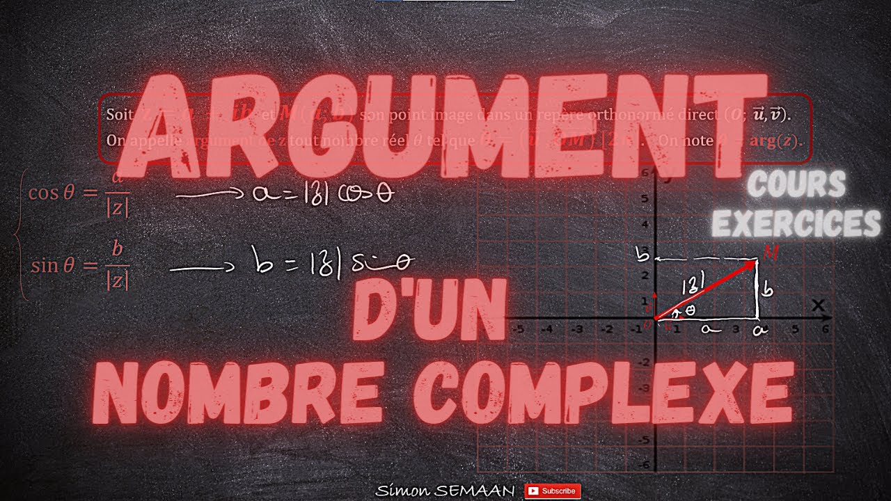 Calculer un Argument d'un Nombre Complexe - Cours et Exercices Corrigés