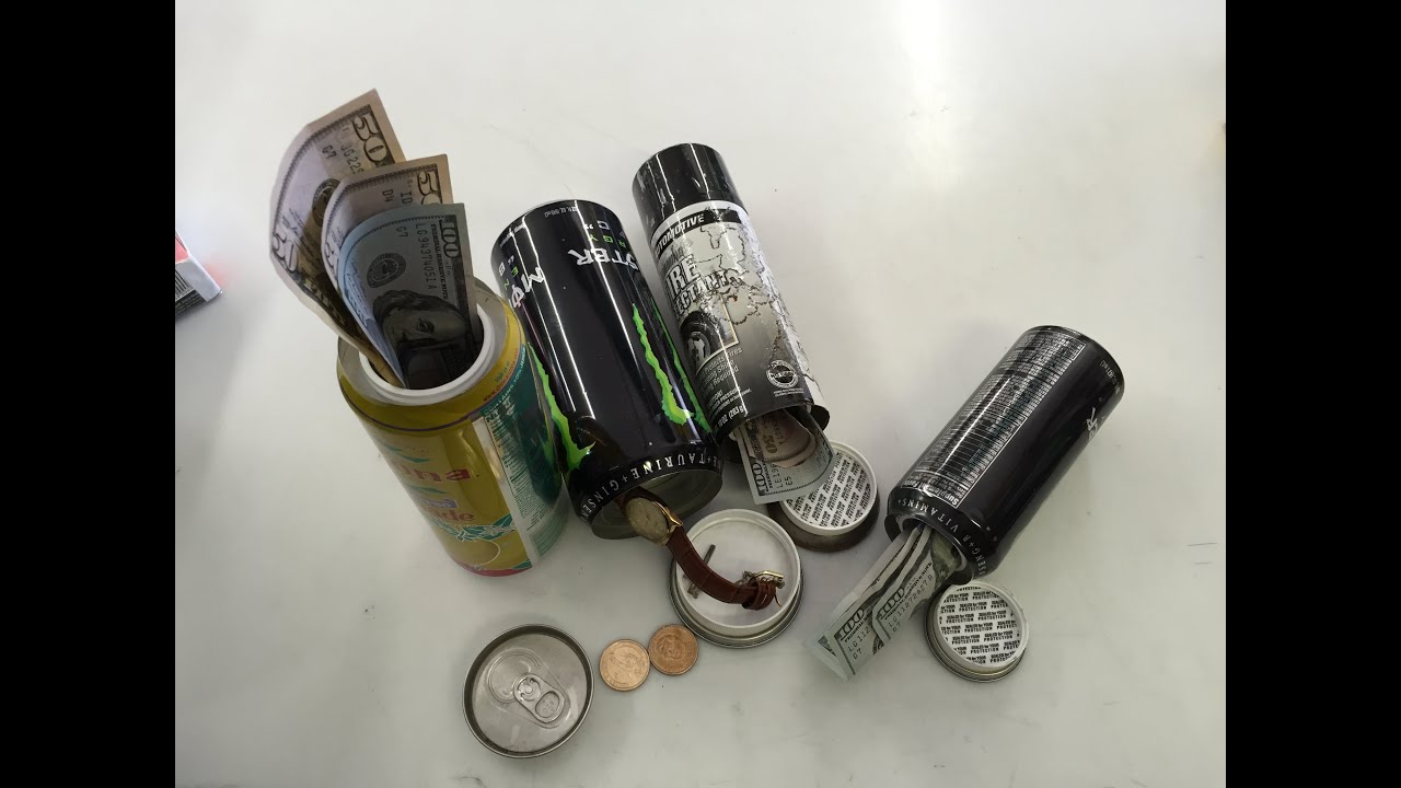 How To Make A Homemade Stash money cash Can Out Of Soda Pop Beer & Can Hide Stuff Inside Secret