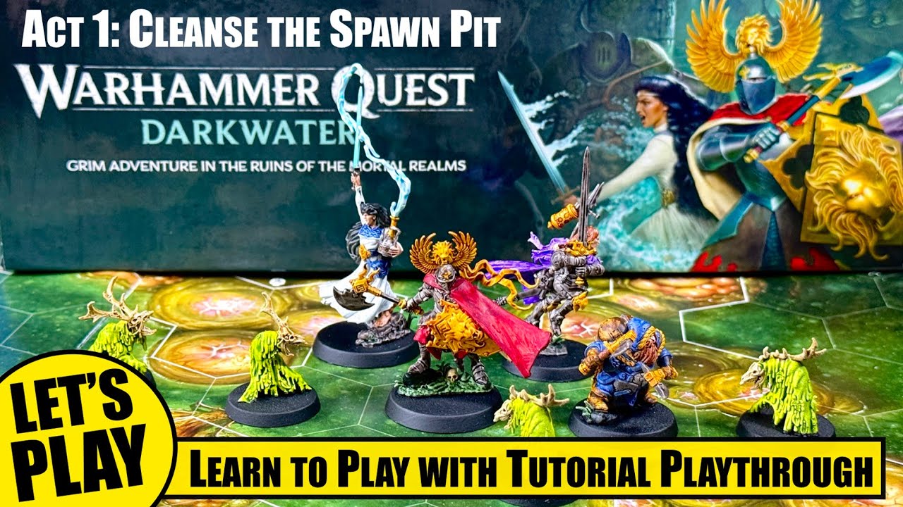 Как пройти WARHAMMER QUEST DARKWATER в одиночном режиме с обучением, начиная с первого акта.