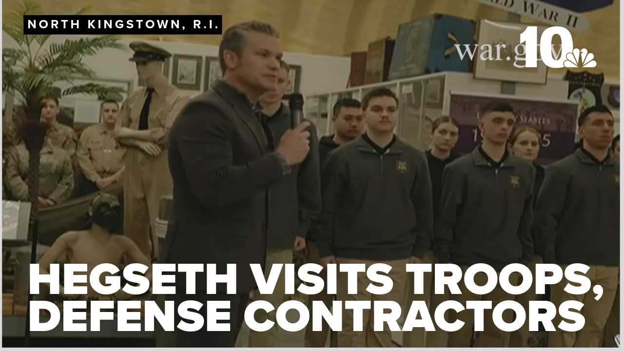 Secretary of Defense Hegseth visits troops, defense contractors in Rhode Island