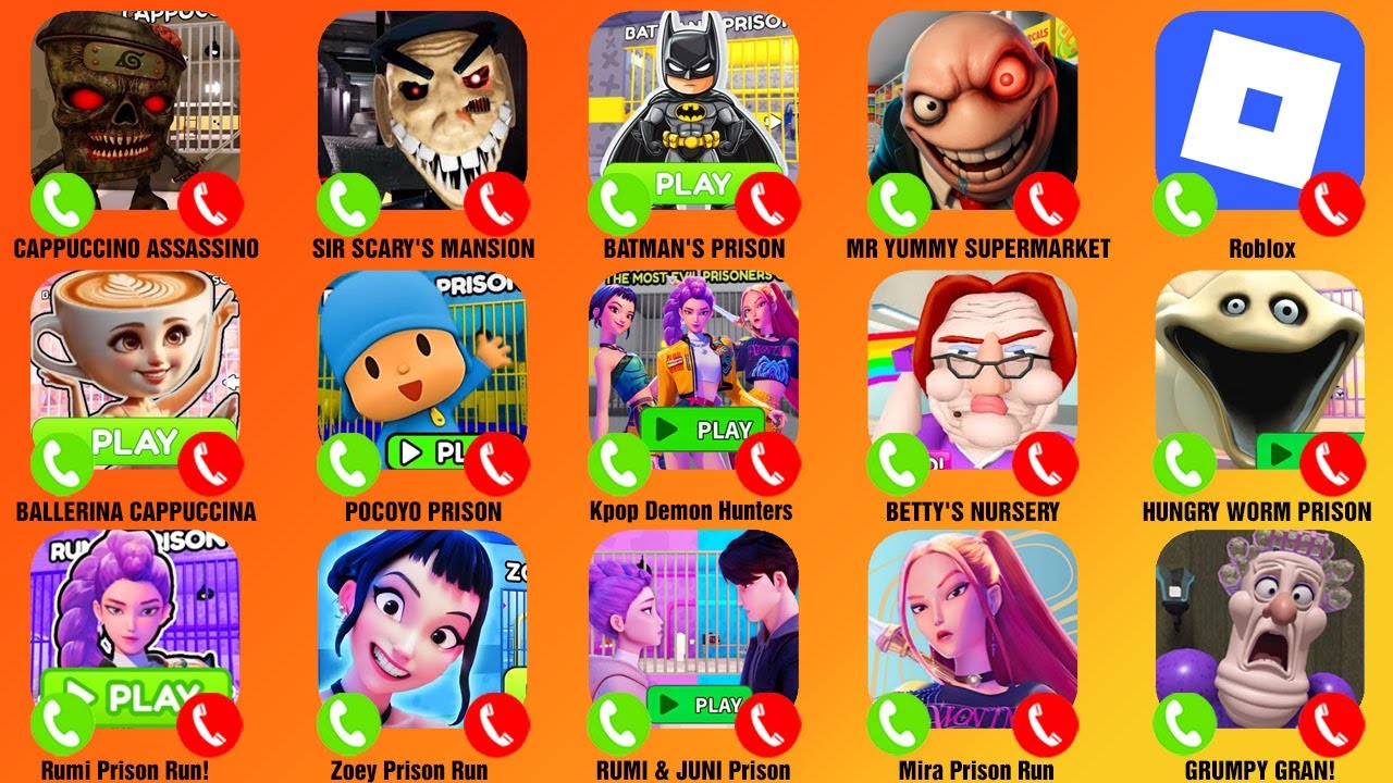 K POP DEMON HUNTERS PRISON RUN!, Baby Bobby Daycare!, Escape Bob the Dentist!, Poppy Playtime...