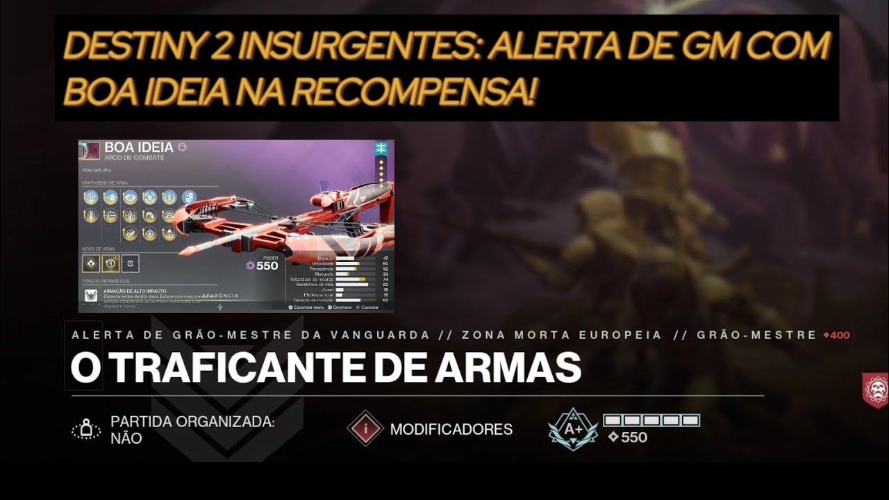 Alerta de Grão-mestre da Vanguarda: O Traficante de Armas. #destiny2, #bungie, #Games,