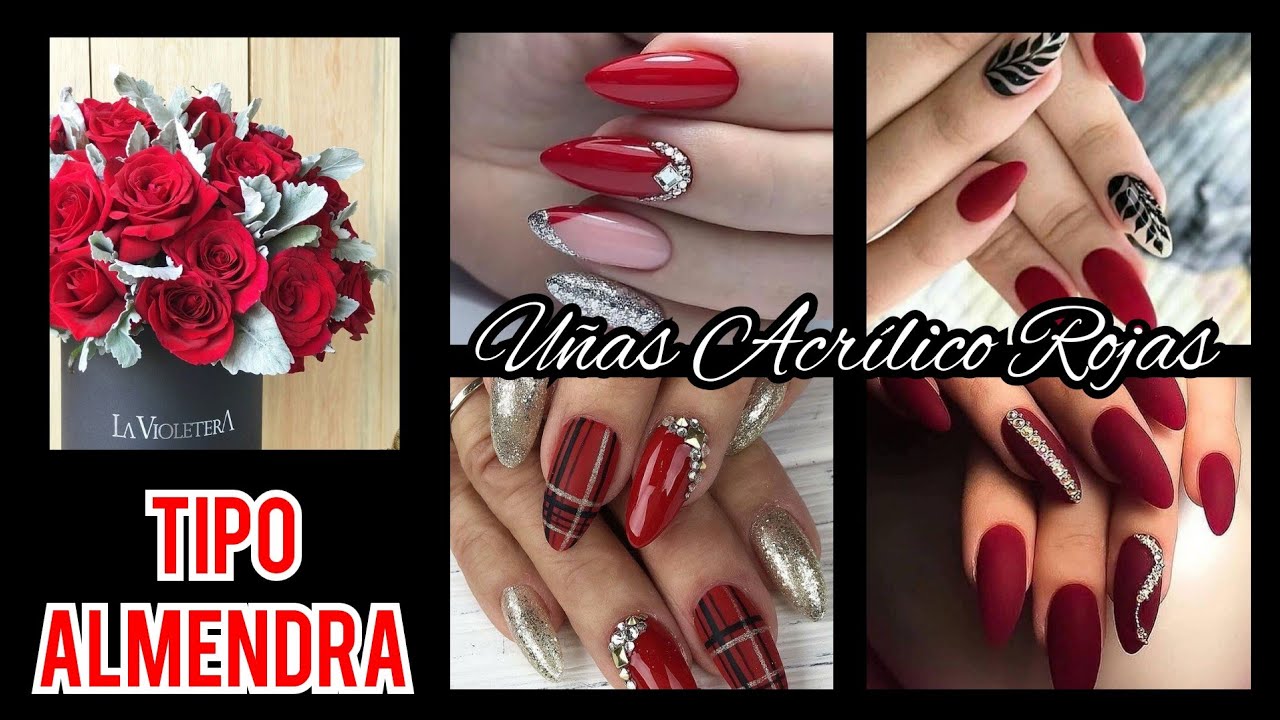 DISEÑOS DE UÑAS💅2020 TIPO ALMENDRA/ COLOR ROJO/UÑAS ROJAS 2020/RED NAIL