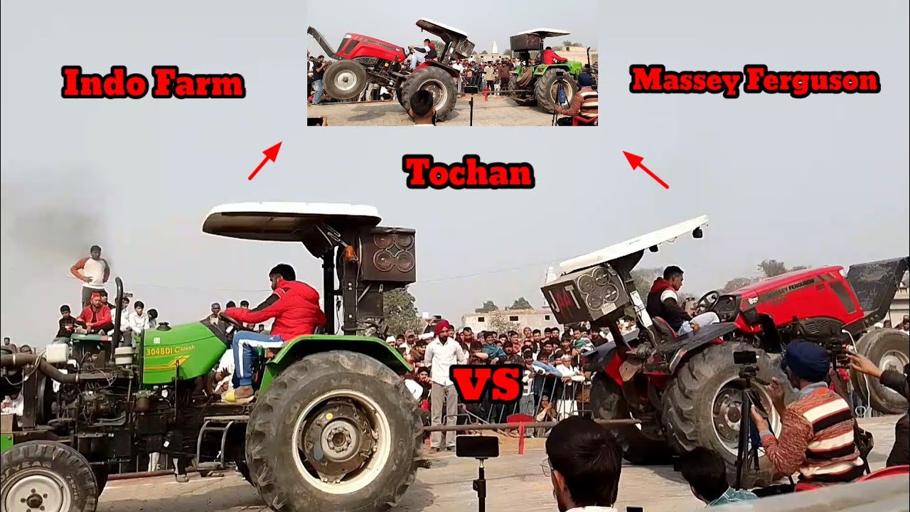 Indo Farm 3055 Vs Massey Ferguson 9500 Tractor Tochan  || Tochan Mukabla  #tractor #tochan 💪🏾💪