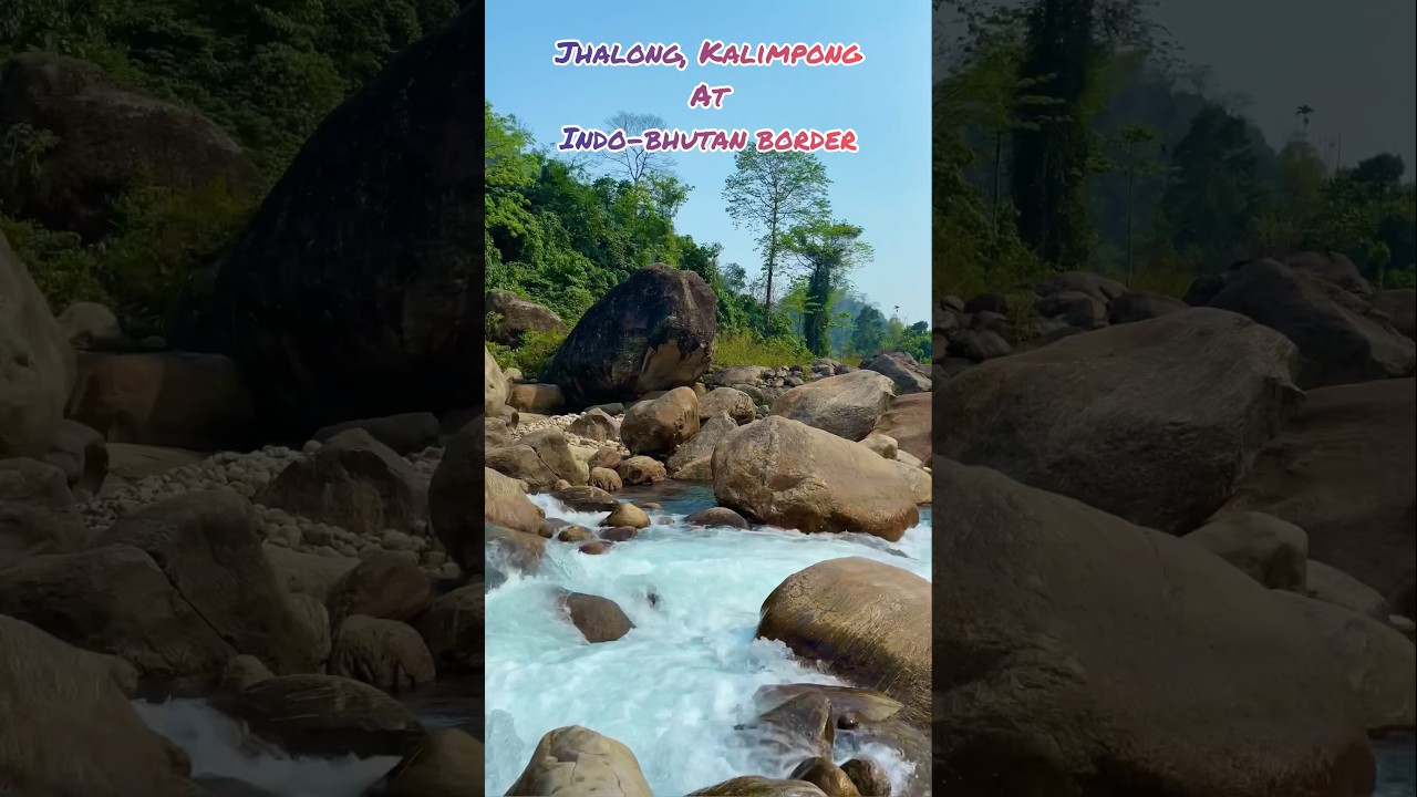 Jhalong at Indo-Bhutan border - The Jaldhaka river acts as the border and the hills are in Bhutan !