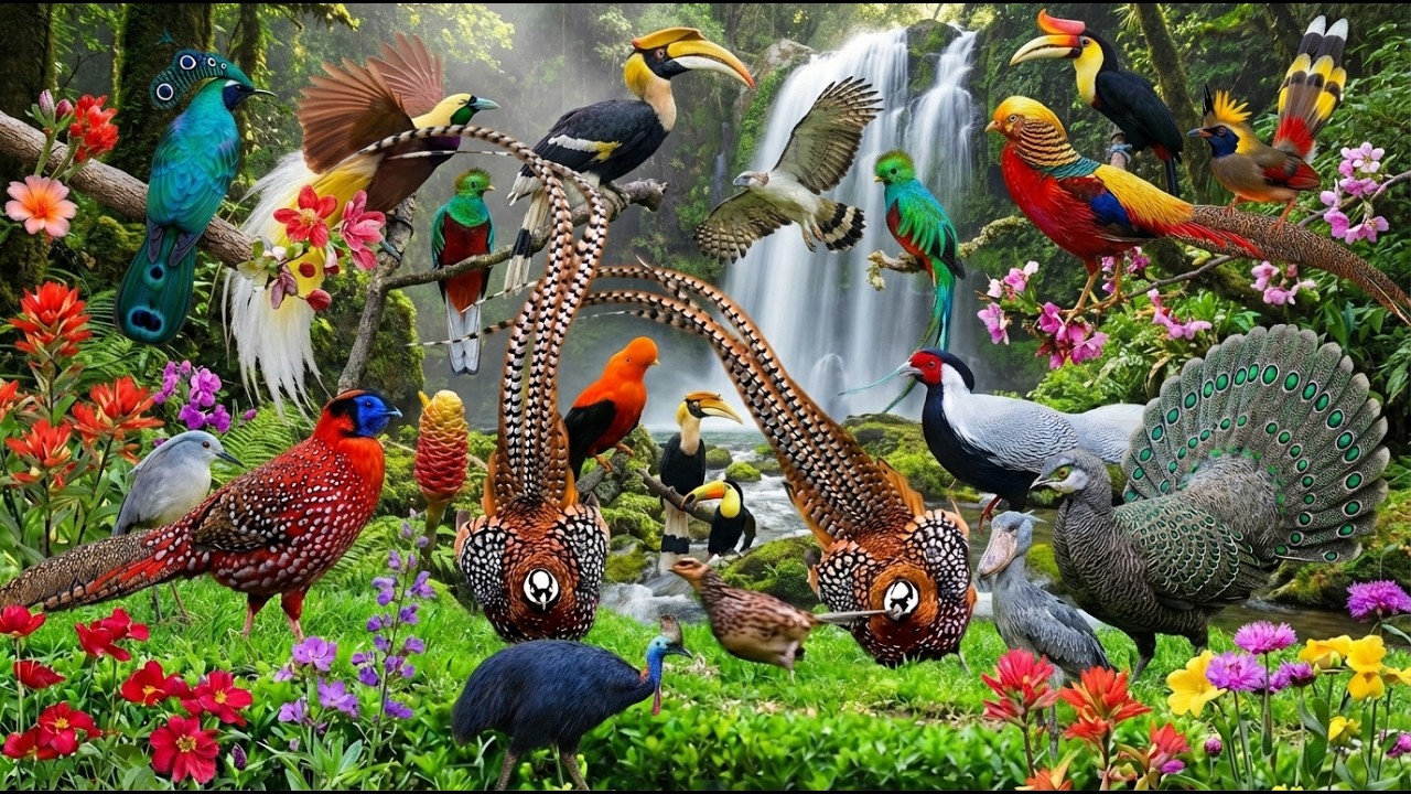 Amazon Jungle Birds | Natural Wildlife Scenes 🌳🎥🦜🐦🦩🌈🦚#wildlifedocumentary #birdvideos #rainforest