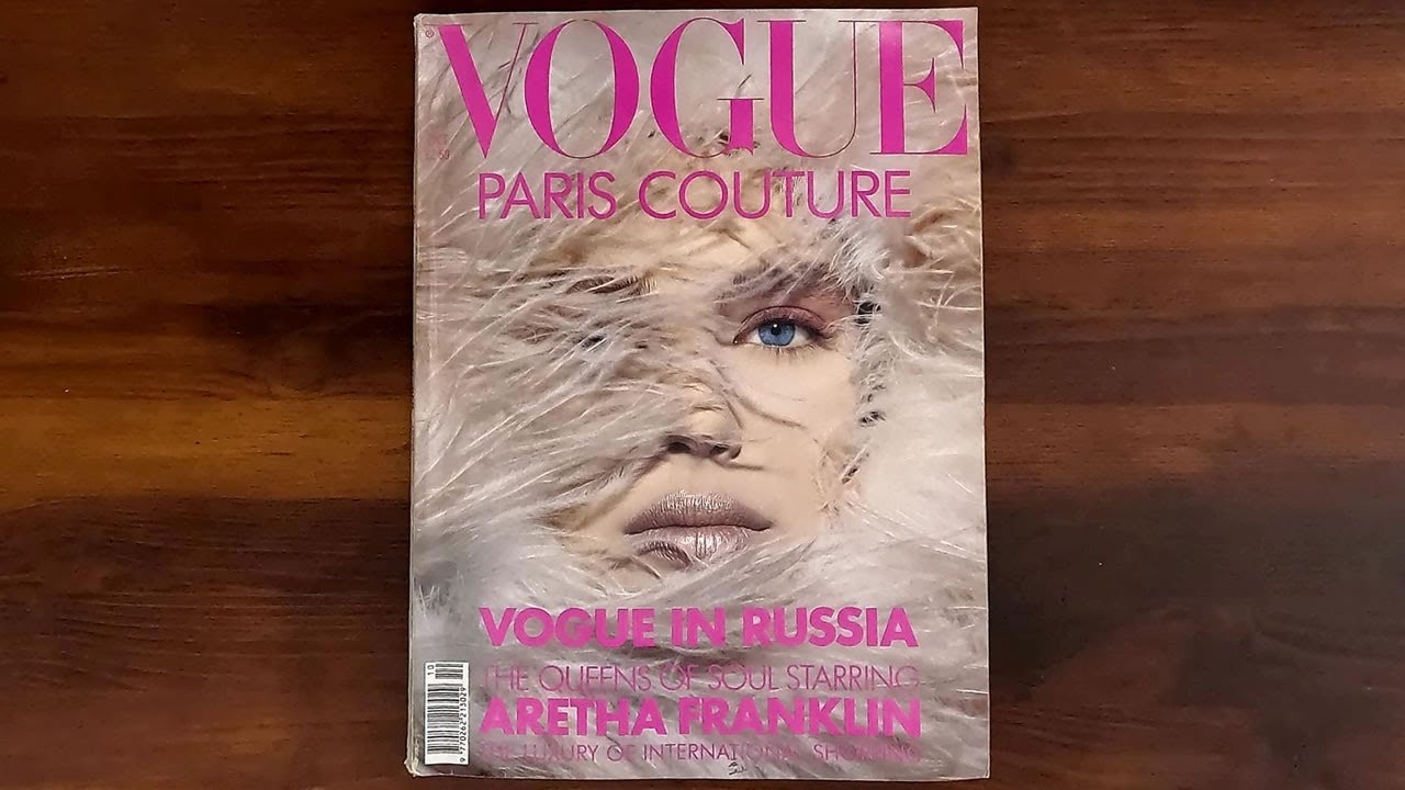 British Vogue October 1990 Paris Couture, Vogue in Russia, Aretha Franklin | ASMR Magazine Flip Thru