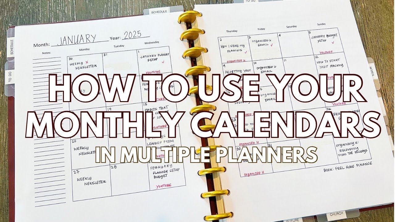 Как я использую свой ежемесячный календарь в 6 планировщиках #monthlycalendar