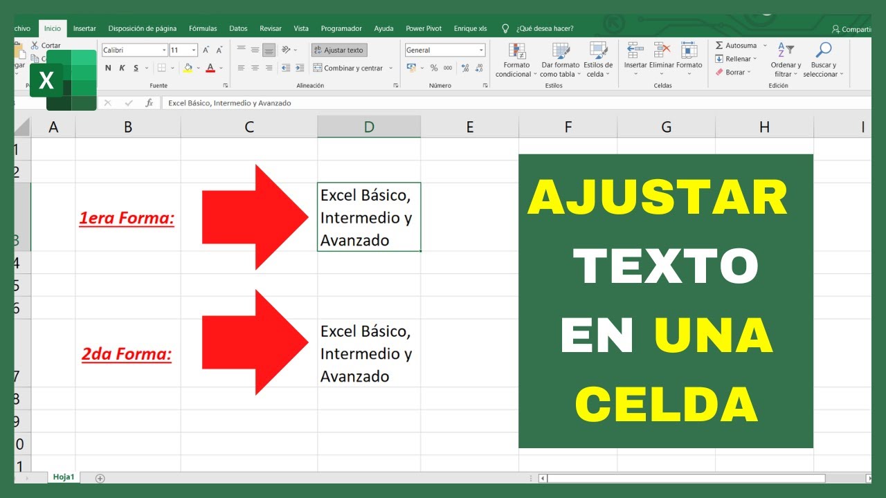 🔴C&oacute;mo Escribir VARIAS LINEAS en UNA CELDA en Excel (Ajustar texto en una celda) 😱2 formas😱