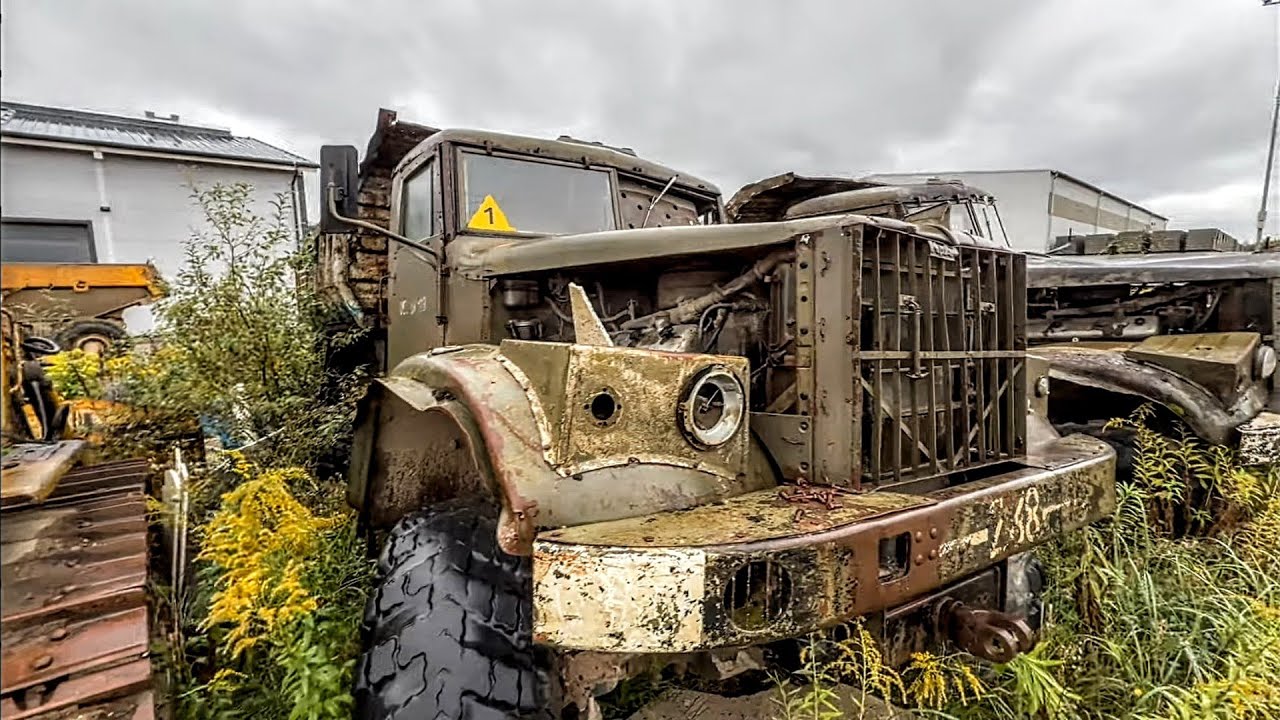 KrAZ-255 .... Odpalanie ciężarówki po wielu latach postoju... 