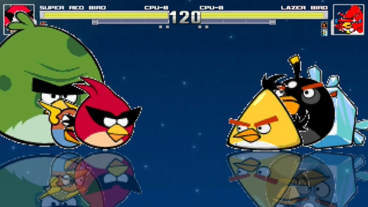 Super Red Bird/Lighting Bird/Bulk vs. Lazer Bird/Bomber Bird/Ice Bird 3v3 (AB Space) | M.U.G.E.N