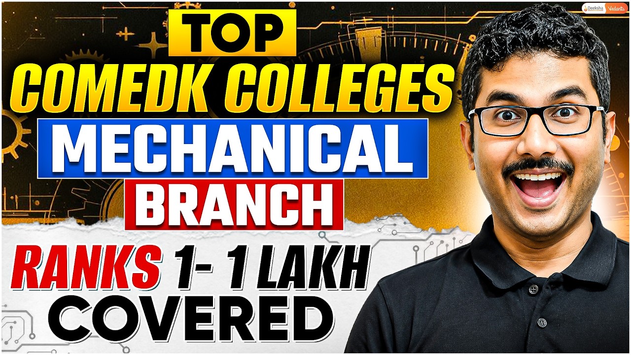 Top COMEDK 2026 Mechanical Colleges Rank-Wise 🔧 Best Colleges Rank 1 to 1 Lakh | Soumik Sir