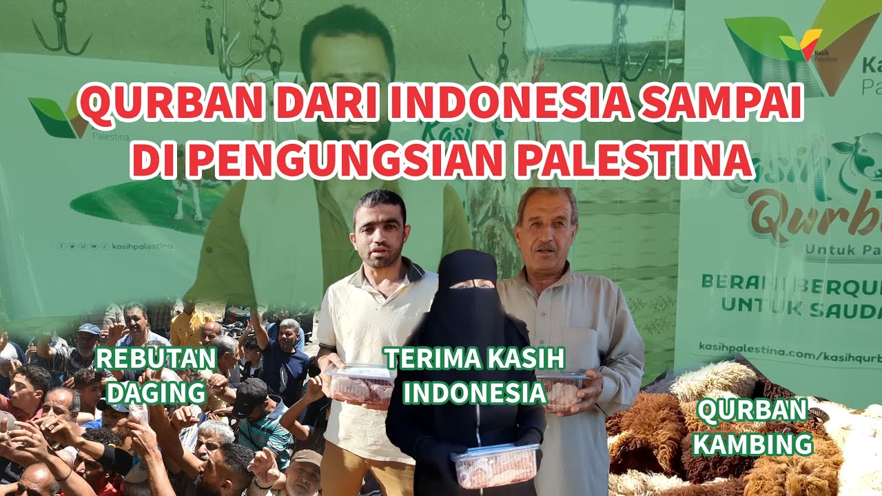 Orang Palestina Rebutan Daging Qurban Indonesia