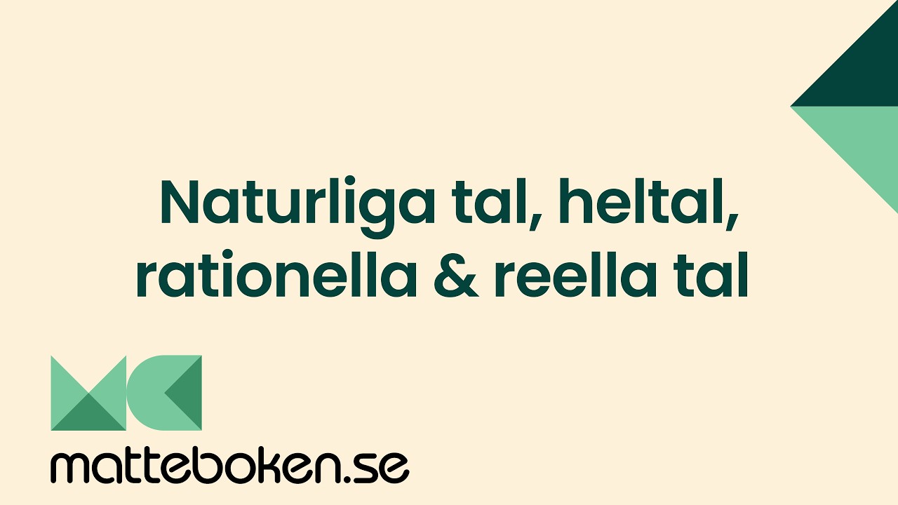 Matte 1 - Adam - Tal - Olika typer av tal