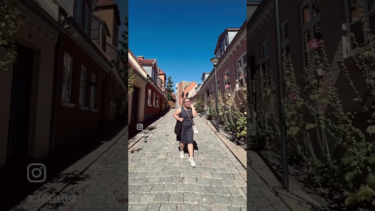 Trying out this trend to get the perfect candid photo during our latest europe travel in Odense!