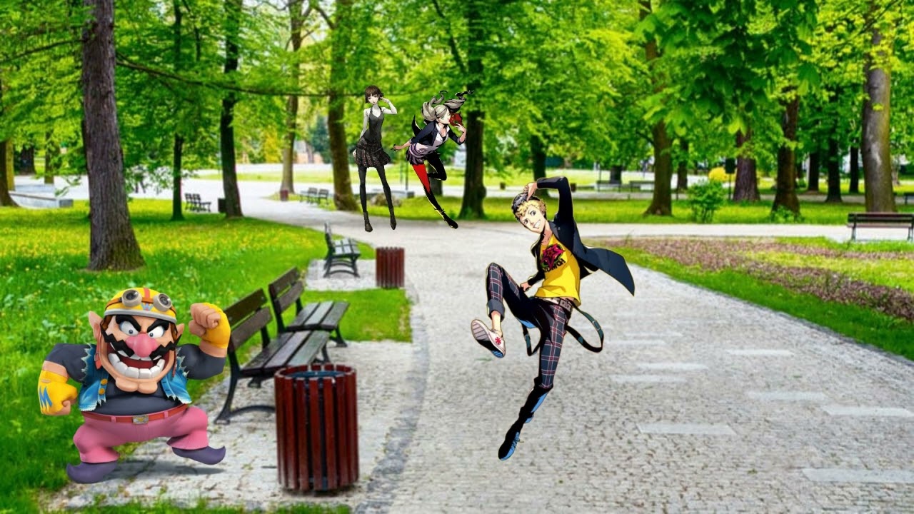 Wario dies by Ann Takamaki and Makoto Niijima kicking his ass after hurting Ryuji Sakamoto.mp4