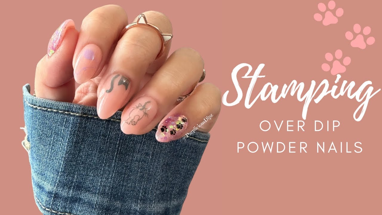 Nail Art Stamping Over Dip Powder Nails | Maniology MXM