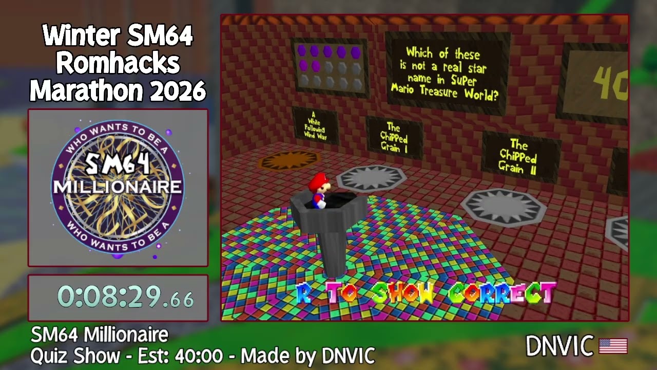 WSRM2026 - SM64 Millionaire with AndrewSM64 and KingToad64