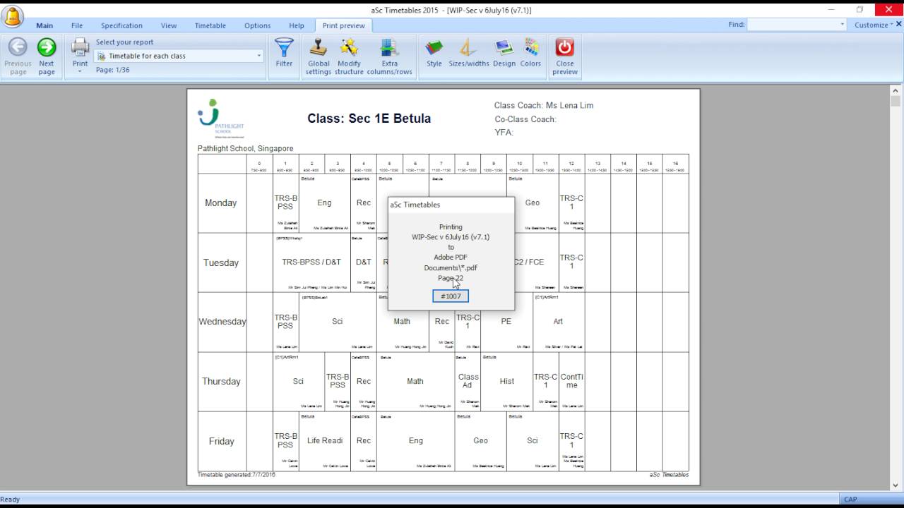 How to Print aSc Timetables to PDF
