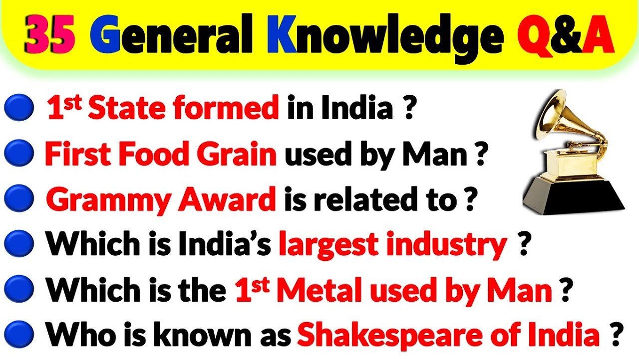 GK Question | 35 Most General knowledge Questions and Answer in English | General Awareness | IQ GK