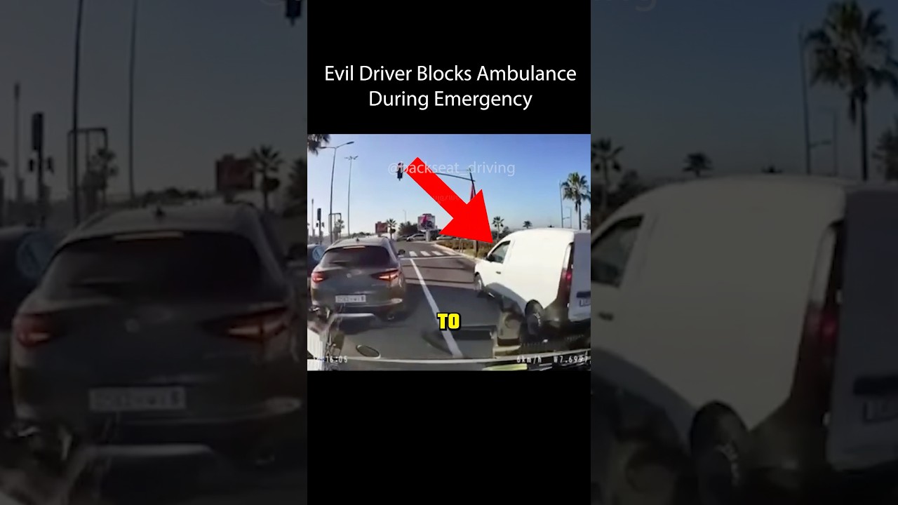 Ambulance Blocked by Evil Driver in Traffic