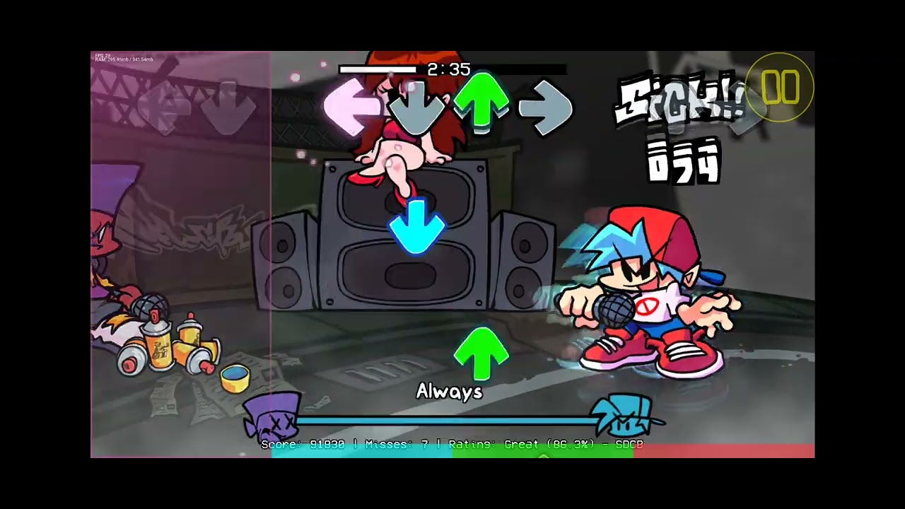 Testing Fnf P-slice mobile by playing 2hot bf mix