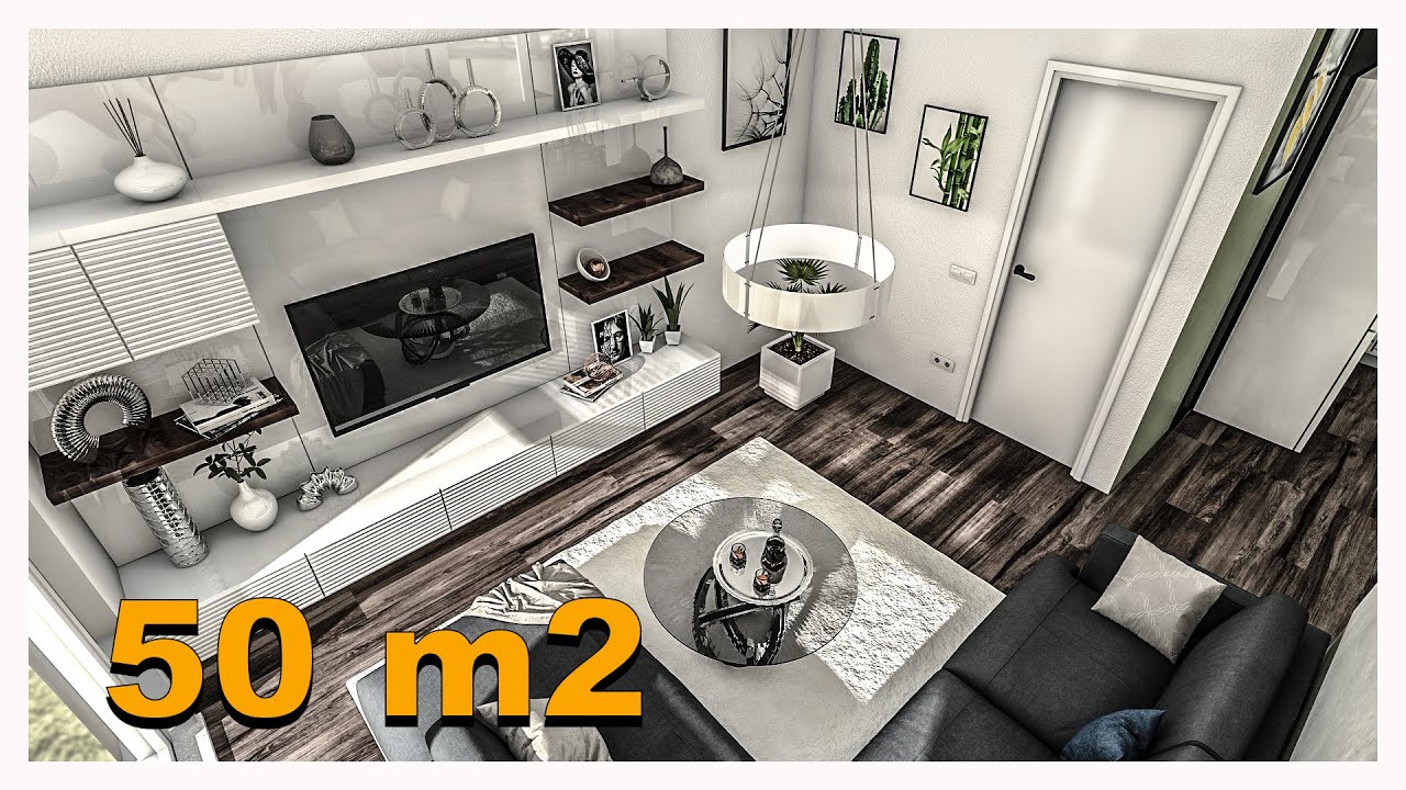 ANIMAZIONE 3D REALIZZATA CON BLOP HOME : Vivere in  50 m2  cucina style scandinavo