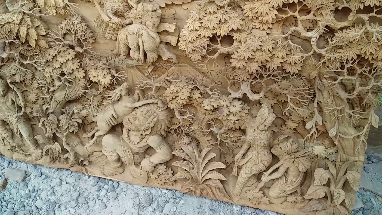 Hiasan Dinding Ukiran Jati 3 Dimensi Motif Ramayana - Relief 3 Dimensi Mewah Dengan Harga Murah !!!
