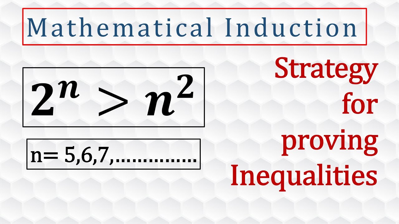 2^n is greater than n^2.   Strategy for Proving Inequalities. [Mathematical Induction]