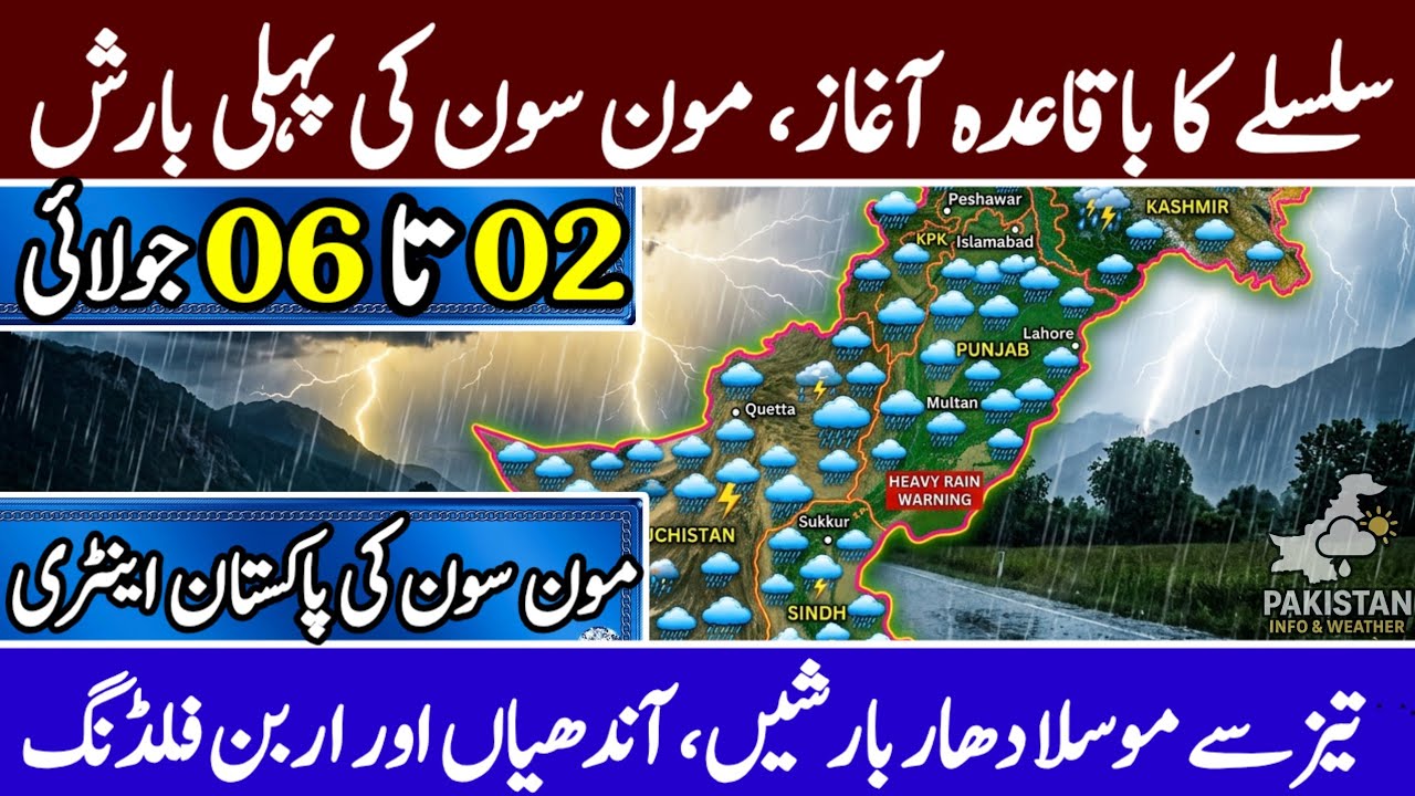 Silsile Ka Baqaida Aaghaz! 🚨 | Monsoon Ki Pehli Barish Aur Andhi | 02 To 06 July Weather Update